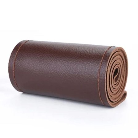 (Ruskea) Ratin suojus Nahka Uusi Universal 38 cm DIY Kotelo neuloilla ja langalla Suojus DIY Styling 6 väriä PL