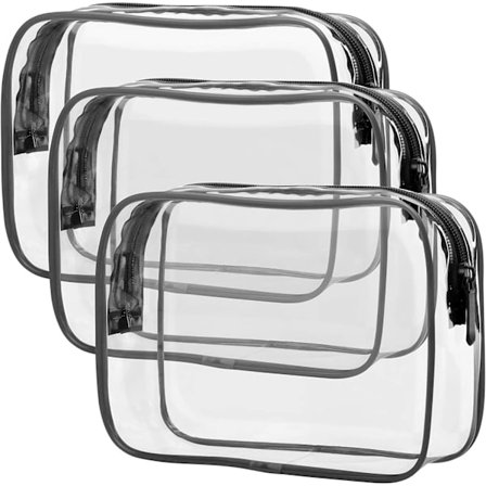 Transparent Toalettsak, 3-pack, Kosmetisk Reseväska, 18*12 cm