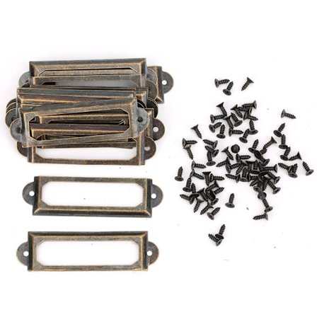 20 stk. skuffemærker - Mærke til skuffer - Retro-skuffeskilte - Hylde-etiketter - Tilbehør - Grøn bronze