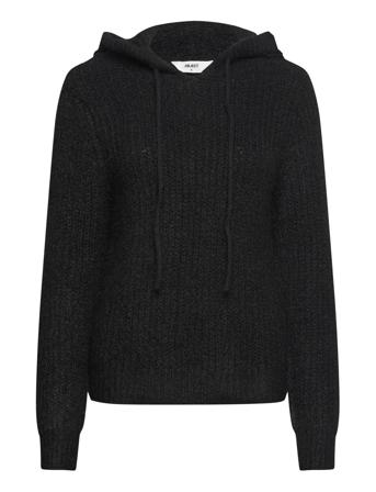 Objmilu Ls Re Knit Hoodie Noos Black Object