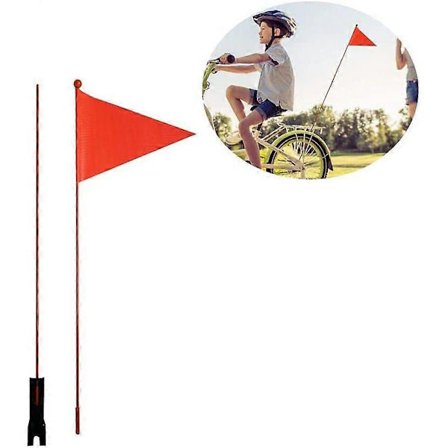 Rubyu Barncykel Flagga Säkerhetsvimpel, Cykelvimpel, Cykel Vimpel Flagga Neon Orange Vimpel, med Fäste för Pojkar Flickor Cykling