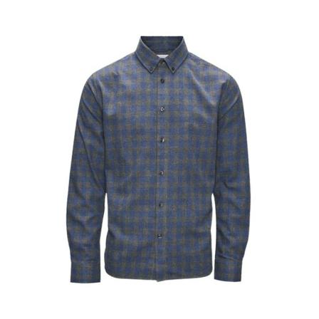 Knowledge Cotton Apparel, Larch shirt in Gots certified cotton Grijs, Heren, Maat:S