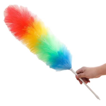 Elektrostatisk støvkost, lang rækkevidde op til 1,2 m - Ideel til rengøring af spindelvæv, hylder og svært tilgængelige steder, råhvid