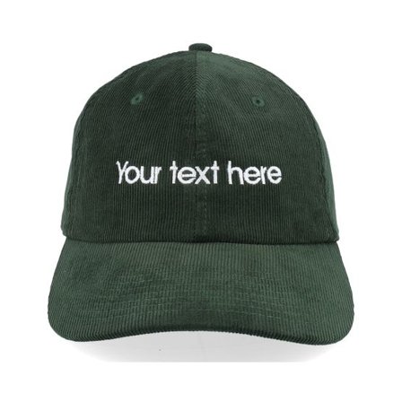 Beechfield - Grön unconstructed Keps - Embroidery Dark Olive Corduroy Dad Cap @ Hatstore