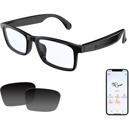 2025 Siste Modell AI Oversettelse Smartbriller, Bluetooth-briller med sanntidsoversettelse (160+ språk), støyreduksjon og ekstra Pol