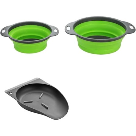 Stor sammenleggbar matsilkurv for vasker, perfekt for 3-delte sett – en plassbesparende matsil med sideavløp og nestende design.