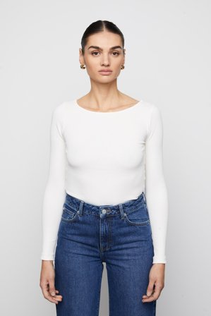 CAMILLA PIHL - Petronella Rib Boatneck - Ecru SizeXL