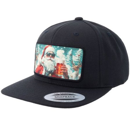 Ho-Ho-Hats - Svart snapback Keps - Santa Claus Beer Drinker X-mas Black Snapback @ Hatstore