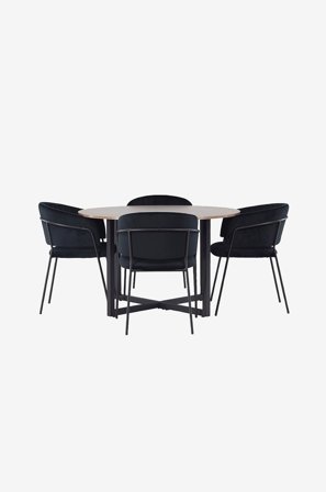 Venture Home - Ruokailuryhmä Durango ja tuolit Selma, 4 kpl - Ruskea - Ruokailuryhmät - - Homeroom