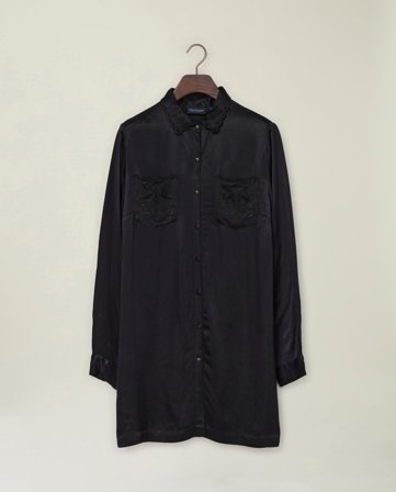 Lexington Brodert kjole i sateng