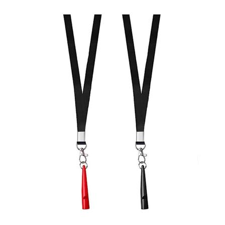 (Svart+Rød) 2 Pakke Profesjonell Hunde Fløyte, Hundetrenings Fløyte, Høy Pitch Plast Hunde Fløyte med Lanyard Nøkkelring for Barkin