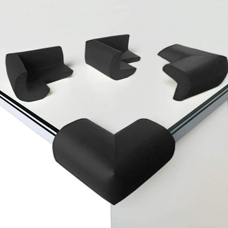 [Sæt med 8] Sorte bordhjørnebeskyttere, bløde skumhjørnebeskyttere