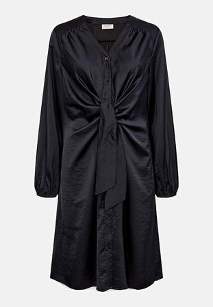 Freequent - Satengkjole med knutedetalj i svart for damer i størrelse S (38) - Cellbes