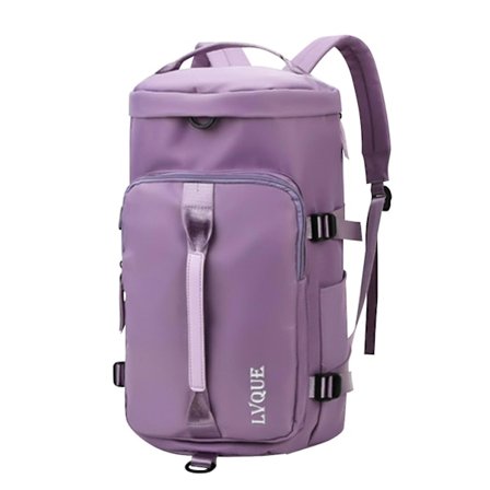 Gymtaske til kvinder Sport Duffel Bag Rejserygsæk Weekender Overnatningstaske med skorum Lila
