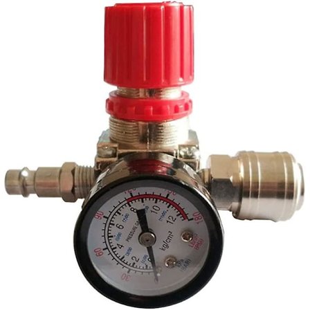 Luftkompressor trykkregulator 1/4" pneumatisk regulator, trykkreguleringsventil med tilkobling 180psi 12bar (treveisventil)