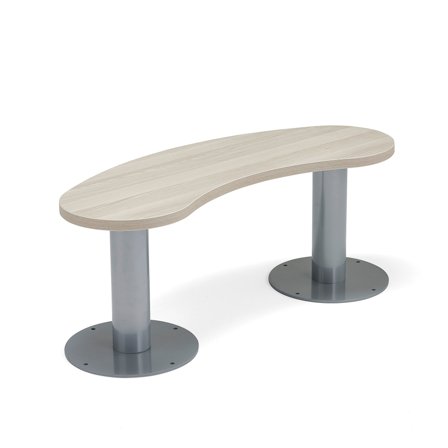 Kantinenbank GATHER, 1100x340x440 mm, Silber, Esche