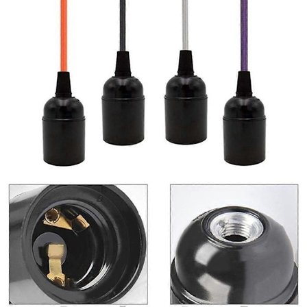 6-Pakning Bakelitt Lampeholder E26/E27 Lyspære Sokkel Vintage Pære Sokkel ES Skrue Lampeholder for Tak