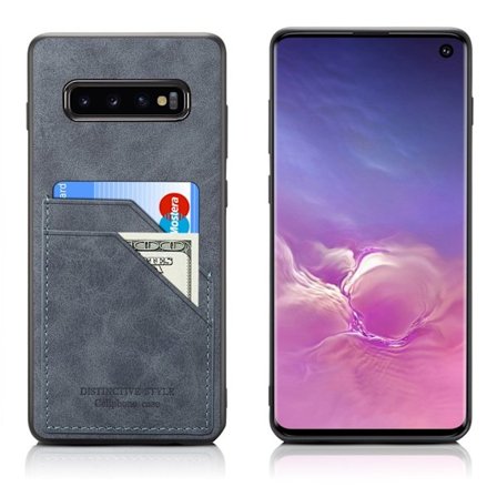 Dual Card Samsung Galaxy S10 kotelot - Tummanharmaa
