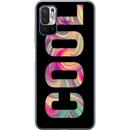 Kompatibel Mobilcover til Xiaomi Xiaomi Redmi Note 10 5G Modern typografisk kunst med ordet LOVE i flydende regnbuefarver mod sort baggrund, der skabe