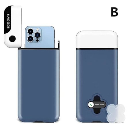 Mobiltelefonlåseboks med timer, hjælp til at være selvdisciplineret og fokuseret - blå