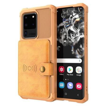 Samsung Galaxy S20 Ultra - Gennemtænkt cover med kortrum Brown Brun