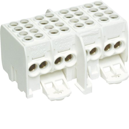 Hager KH24C Avgreningsplint med petskydd, 4-polig, Elfördelning & strömförsörjning