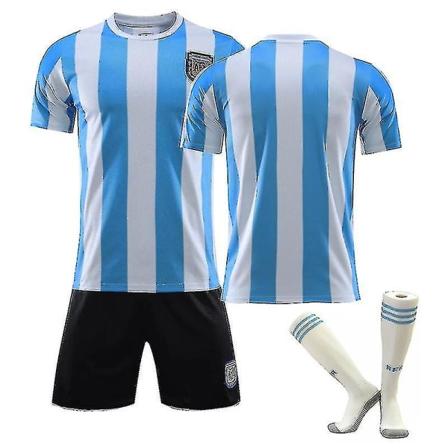 Maradona trøje nr 10 Argentina Retro King Fodboldtrøje Sæt 1920 Maradona 10 Børn 1986 No number adults 2XL(185-190CM)