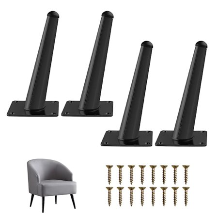 Metallmøbler Sofa Ben 15cm Sorte Ben Til Møbler Skrå Konisk Møbler Erstatningsføtter Med Skruer Til Bordskap Sengskap