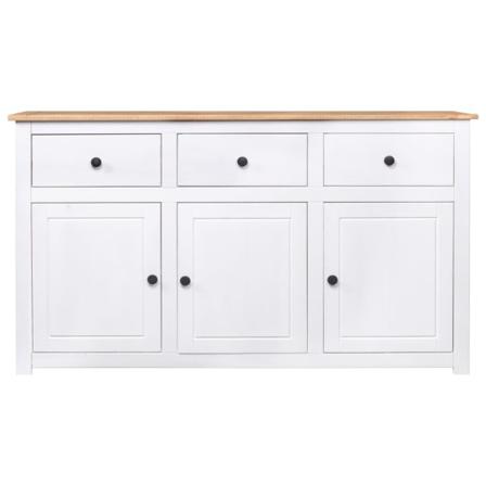 Vidaxl Skänk Vit 135x40x80 Cm Massiv Furu Panama Vit