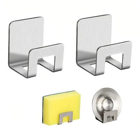 Sponge Holder, 2-Pack Kitchen Sink Caddy Sponge Holder, Easy to Install Durable and Well Ventilated Suitable for Various Kitchen Items