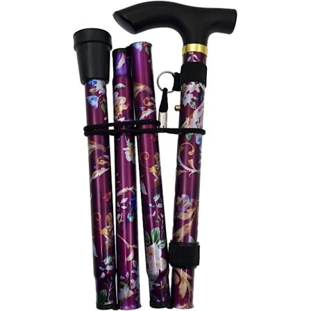 Lilla Blomster Foldbar Gåstok Højdejusterbar Sammenklappelig