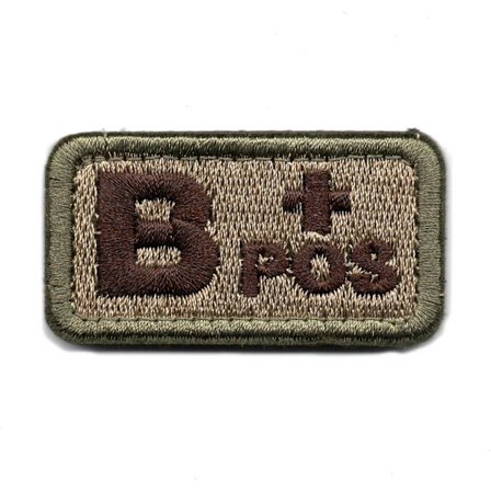 Udendørs taktisk blod type B+ positiv POS krog og løkke patch broderet moral militær badge