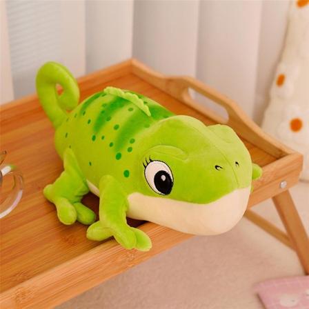 Kameleon plysjleketøy, 30 cm realistisk kameleon utstoppet dyr leketøy myk plysjleketøy pute Halloween julegaver for barn voksen [DB] green