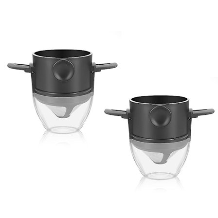 2 kpl Kahvisuodatinta Mukin Kanssa Kannettava Tippa Kahvi Teetäpidin Uusiokäyttöinen Teepussi Ja Jalusta Kahvi D