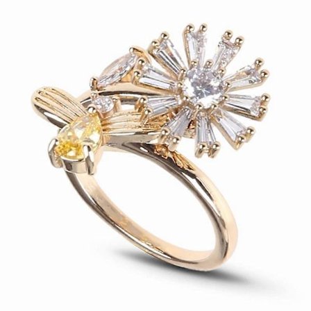 Fidget Ångestring för Kvinnor Fidget Spinner Stress Oro Ringar Blomma Bi Snurrande Ringar Meditation Anti-Ångest