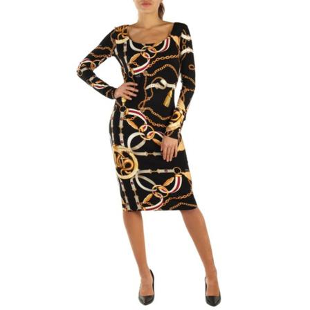 Just Cavalli Midi Kjole Sort, Dame