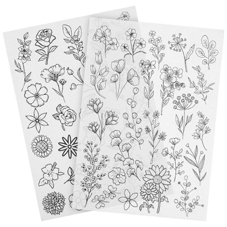 2 ark broderimønstre stabilisatorer vandopløselig stofbagside broderi blomstermønstre stencils