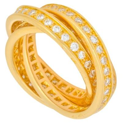 Cartier Vintage Rings Gul, Dame Vintage Smykker, Størrelse: ONE Size