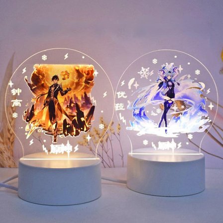 Genshin Impact Barbara 3D LED-akrylnattlampor 7 färger