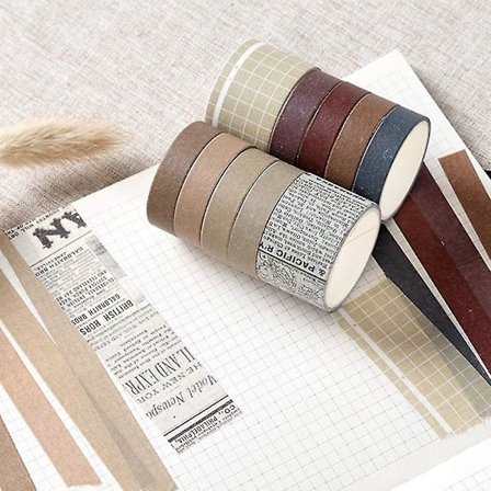 10 Rullar Vintage Washi Tejp Set, Japanska Maskeringstejp Dekorativa Tejp För DIY Hantverk Och Konst Niuniu