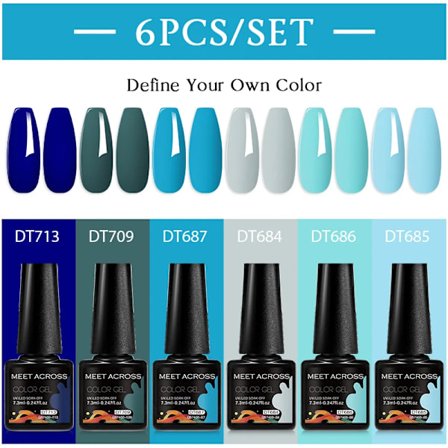 6st Nagellack Gel Set DIY Nagelkonst Semi Permanent UV LED Gel Kit För Naglar Dekoration Manikyr Blötläggning Målning Vernis Design