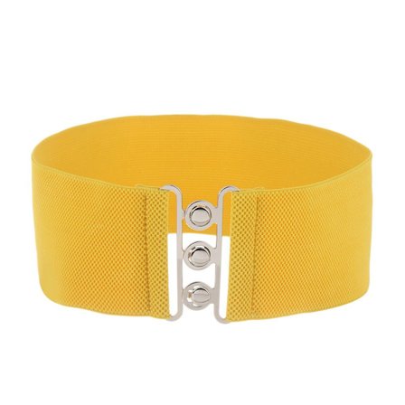 Brett elastiskt bälte metallspänne midjeband GUL - high quality