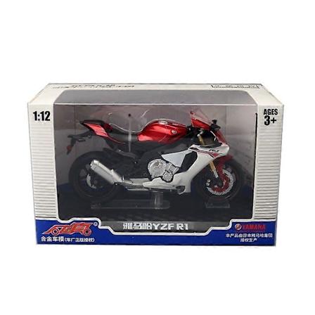 Modell av motorsykkel i støpt metall, 1:12 skala, Yamaha YZF-R1 Super Racing, pedagogisk samling, gave til barn, utsøkt gave Red