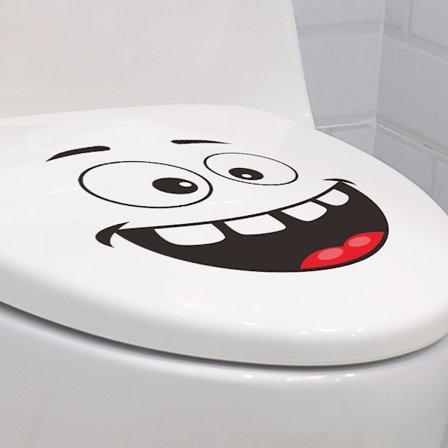 #Tegneserie sjove klistermærker smiley badeværelse toilet klistermærker, 30x30 cm#