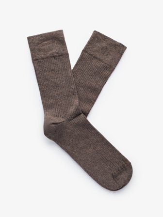 John Henric Men's Braune Gerippte Socken Size Onesize