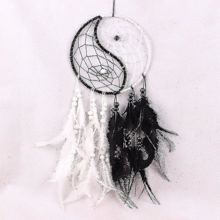 Koti-sisustus Valkoinen ja Musta Höyhen Taiji Kiinalainen Tyyli Uskonnollinen Maskotti