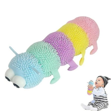 Caterpillar Squish Toy Luminous Färgglada Anti Stress Leksaker För Barn Kawaii Hand Stress Relief Söta Sensoriska Stretch Leksaker