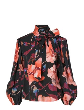 YAS Yaspilana Ls Tie Neck Top S. - Multi/patterned - 40