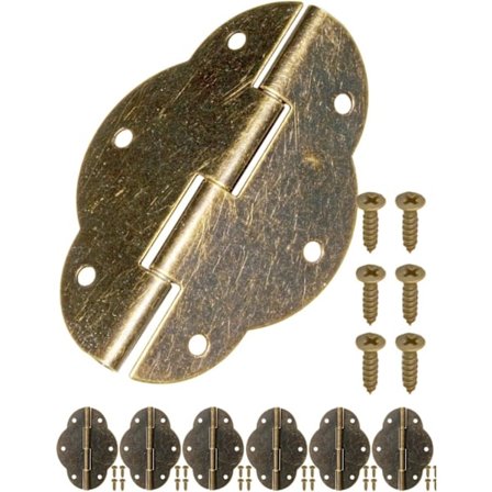 Sett med 6 hengsler - Antikk bronseutseende - for skap- og skapdør, kiste, eske - Retro stil - 56 x 42 mm