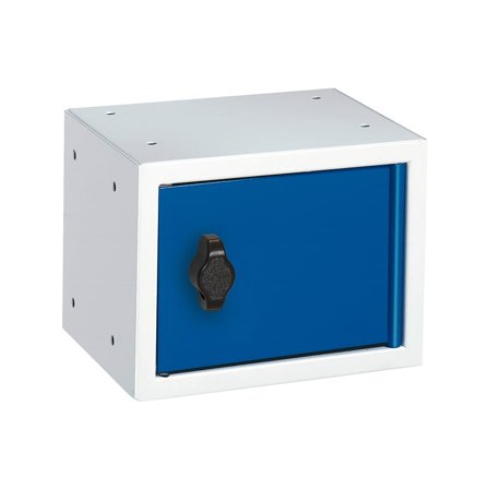 Värdefackskåp, hänglåsbeslag, 150x200x150 mm, blå dörr